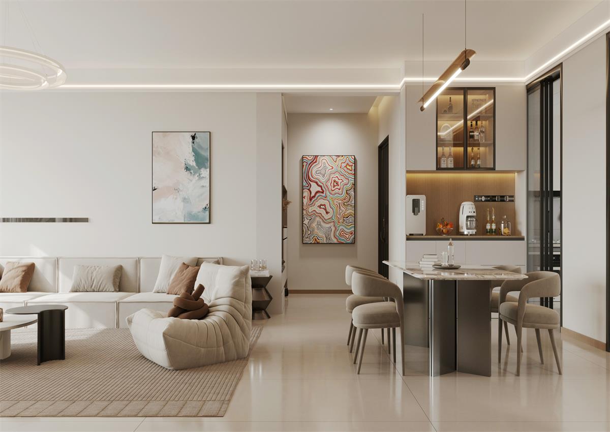 玉庭華府142㎡ | 給喧囂世界按下暫停鍵，現(xiàn)代簡(jiǎn)約風(fēng)的松弛感誰(shuí)能拒絕！